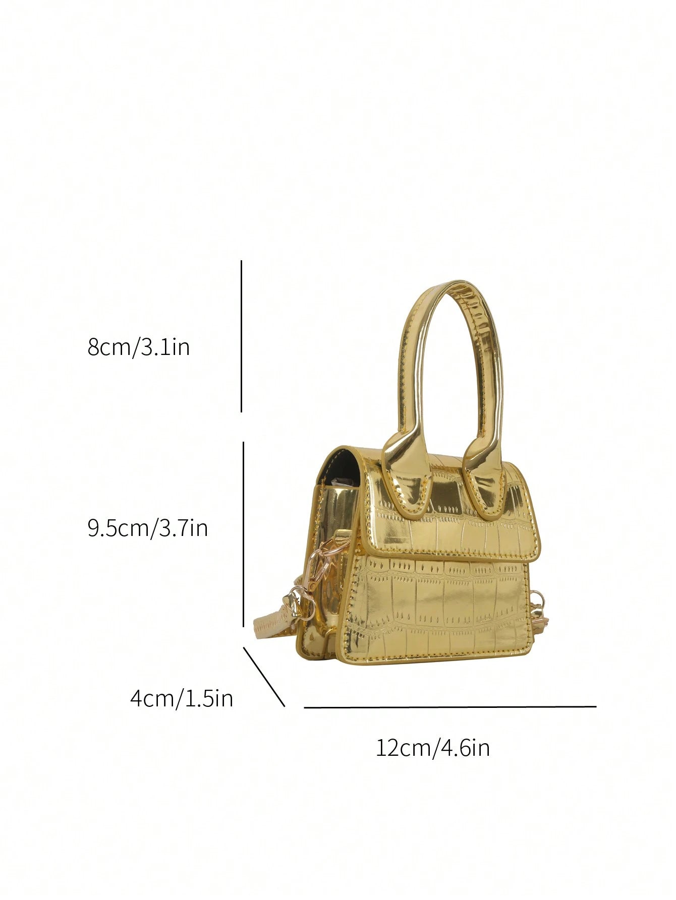 Crocodile Pattern Mini Handbag, Crossbody Bag