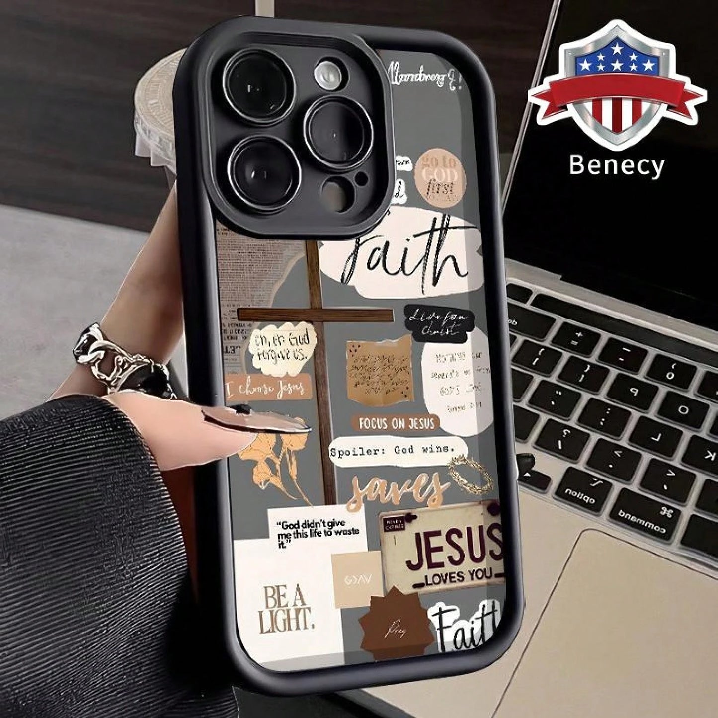 Cross Bible Design Pattern Case For IPhone 16 15 14 Pro Max 13 12 11 XR XS Plus E Soft TPU Bumper Drop Protection Rugged Durable Back Cover For Boy,Suitable For IPhone17 Air