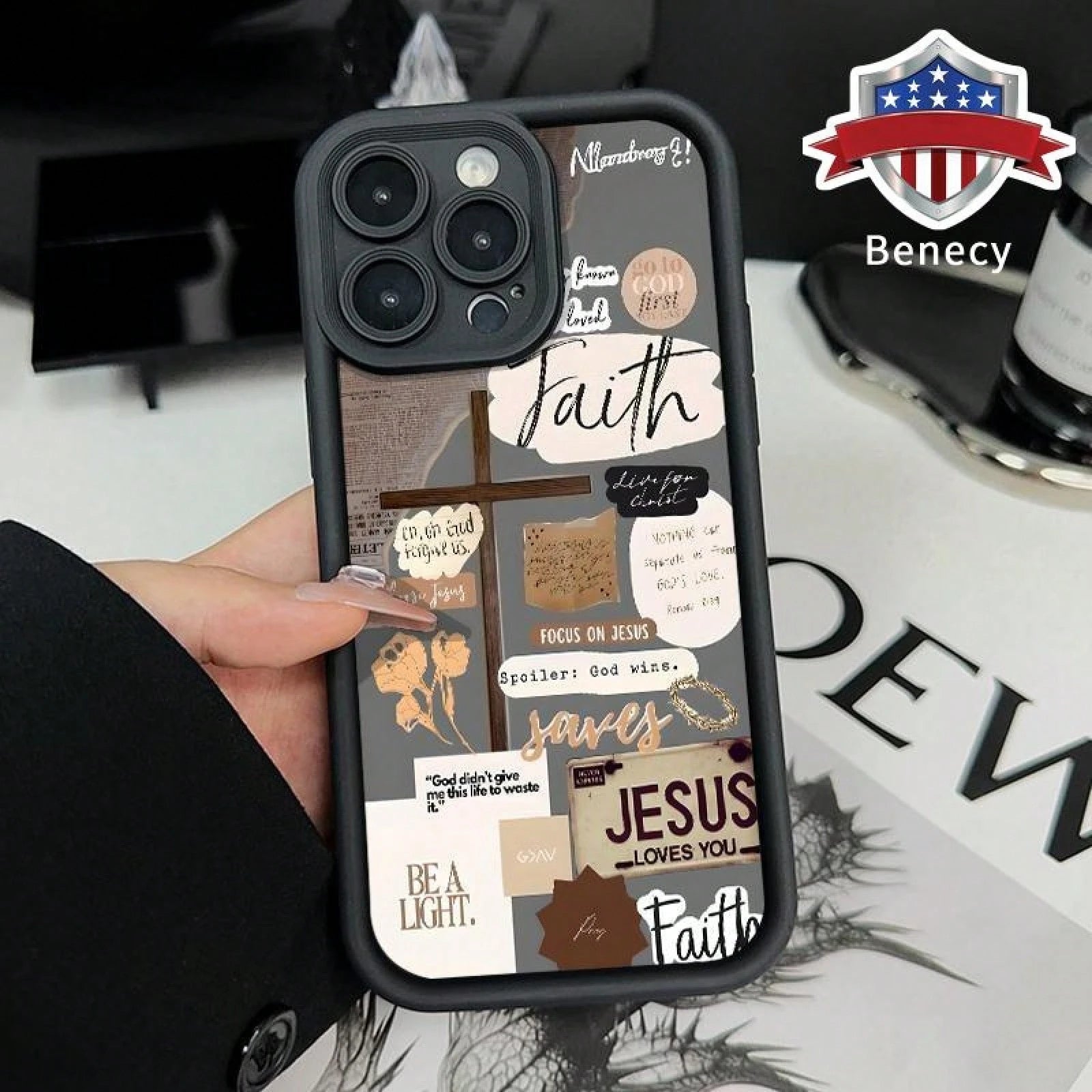 Cross Bible Design Pattern Case For IPhone 16 15 14 Pro Max 13 12 11 XR XS Plus E Soft TPU Bumper Drop Protection Rugged Durable Back Cover For Boy,Suitable For IPhone17 Air