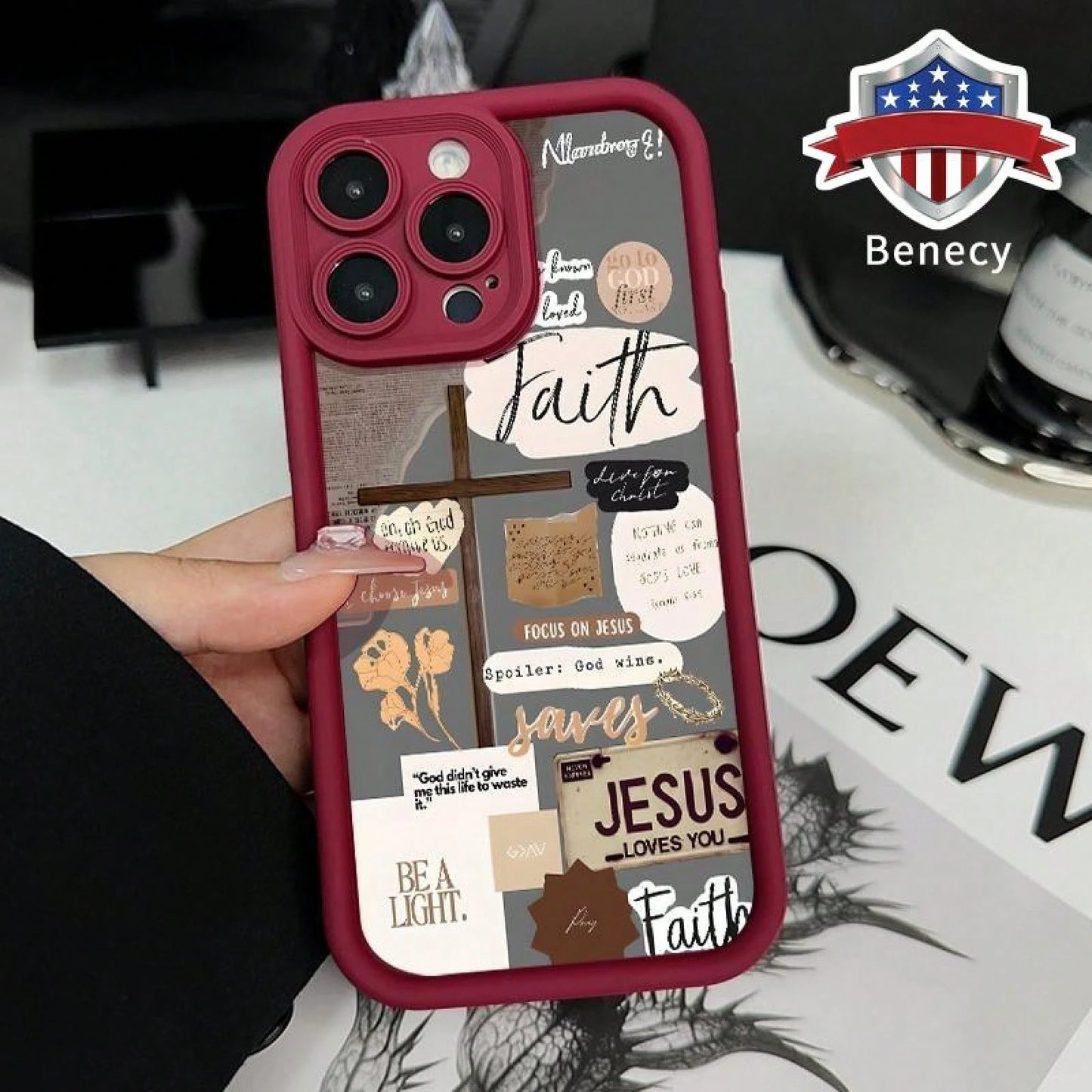 Cross Bible Design Pattern Case For IPhone 16 15 14 Pro Max 13 12 11 XR XS Plus E Soft TPU Bumper Drop Protection Rugged Durable Back Cover For Boy,Suitable For IPhone17 Air