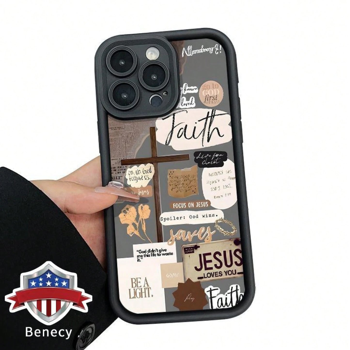 Cross Bible Design Pattern Case For IPhone 16 15 14 Pro Max 13 12 11 XR XS Plus E Soft TPU Bumper Drop Protection Rugged Durable Back Cover For Boy,Suitable For IPhone17 Air