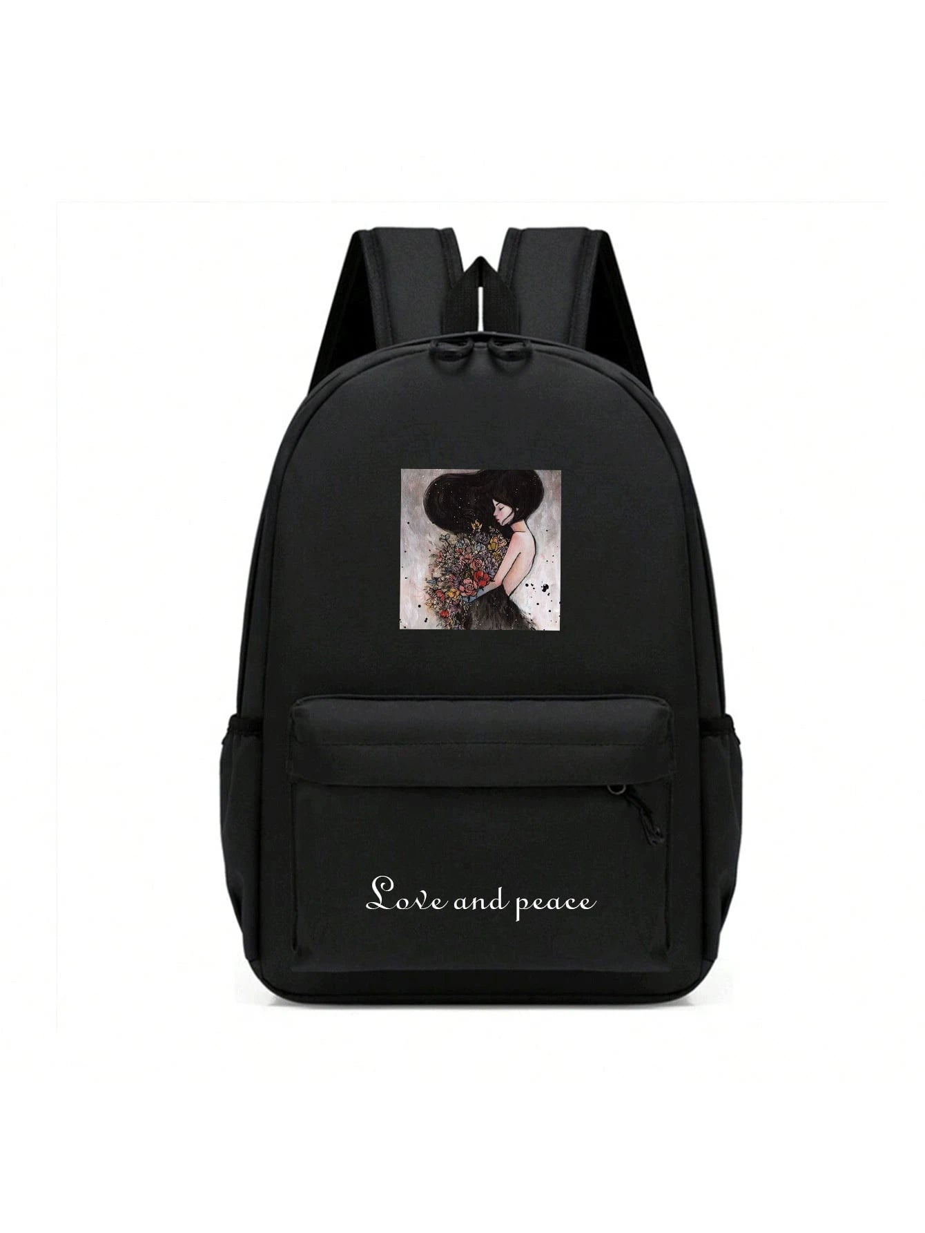 Custom Back Design, Customizable Name/Text/Photo, DIY, Solid Color Minimalist, Large Capacity, Lightweight, Comfortable Shoulder Straps, Zipper Closure; Suitable For School, Commuting, Travel; Applica
