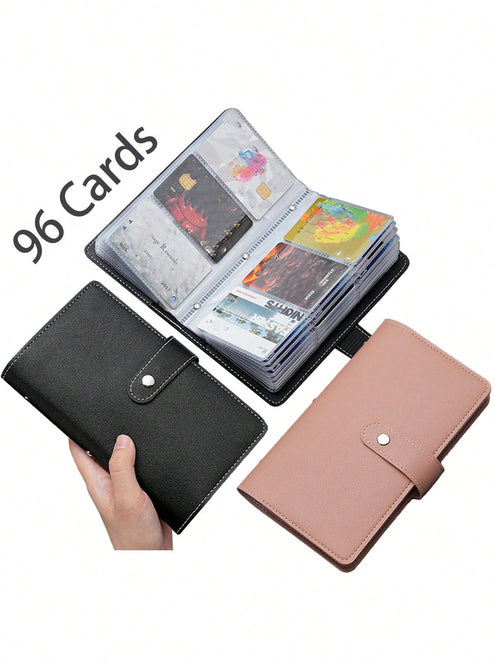 Custom Business Card Book Holder Name Card Organizer Professional Office Journal Namecard Holder Organizer Holds 96Cards Black Pink Credit Card Holder Case Snap Closure Business ID Card Organizer Pouc