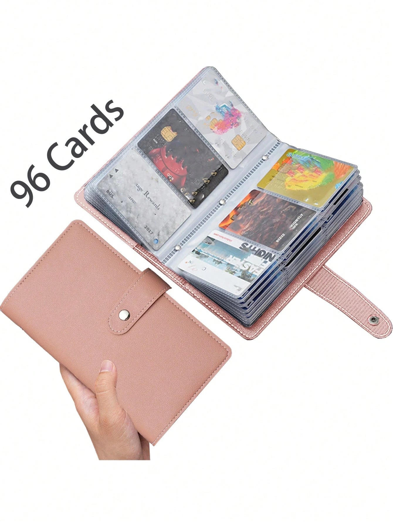 Custom Business Card Book Holder Name Card Organizer Professional Office Journal Namecard Holder Organizer Holds 96Cards Black Pink Credit Card Holder Case Snap Closure Business ID Card Organizer Pouc