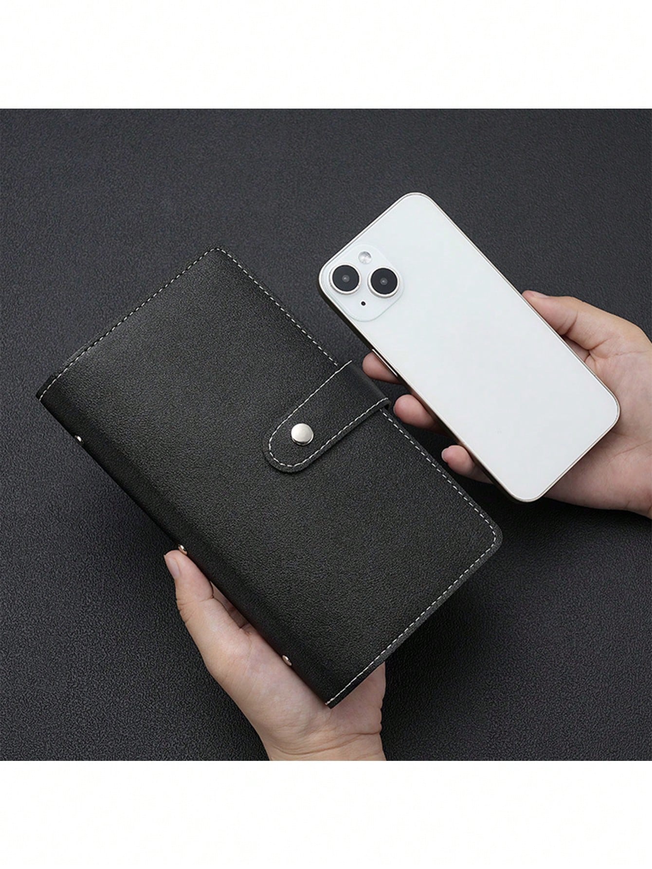 Custom Business Card Book Holder Name Card Organizer Professional Office Journal Namecard Holder Organizer Holds 96Cards Black Pink Credit Card Holder Case Snap Closure Business ID Card Organizer Pouc