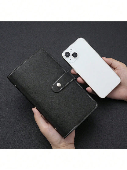 Custom Business Card Book Holder Name Card Organizer Professional Office Journal Namecard Holder Organizer Holds 96Cards Black Pink Credit Card Holder Case Snap Closure Business ID Card Organizer Pouc