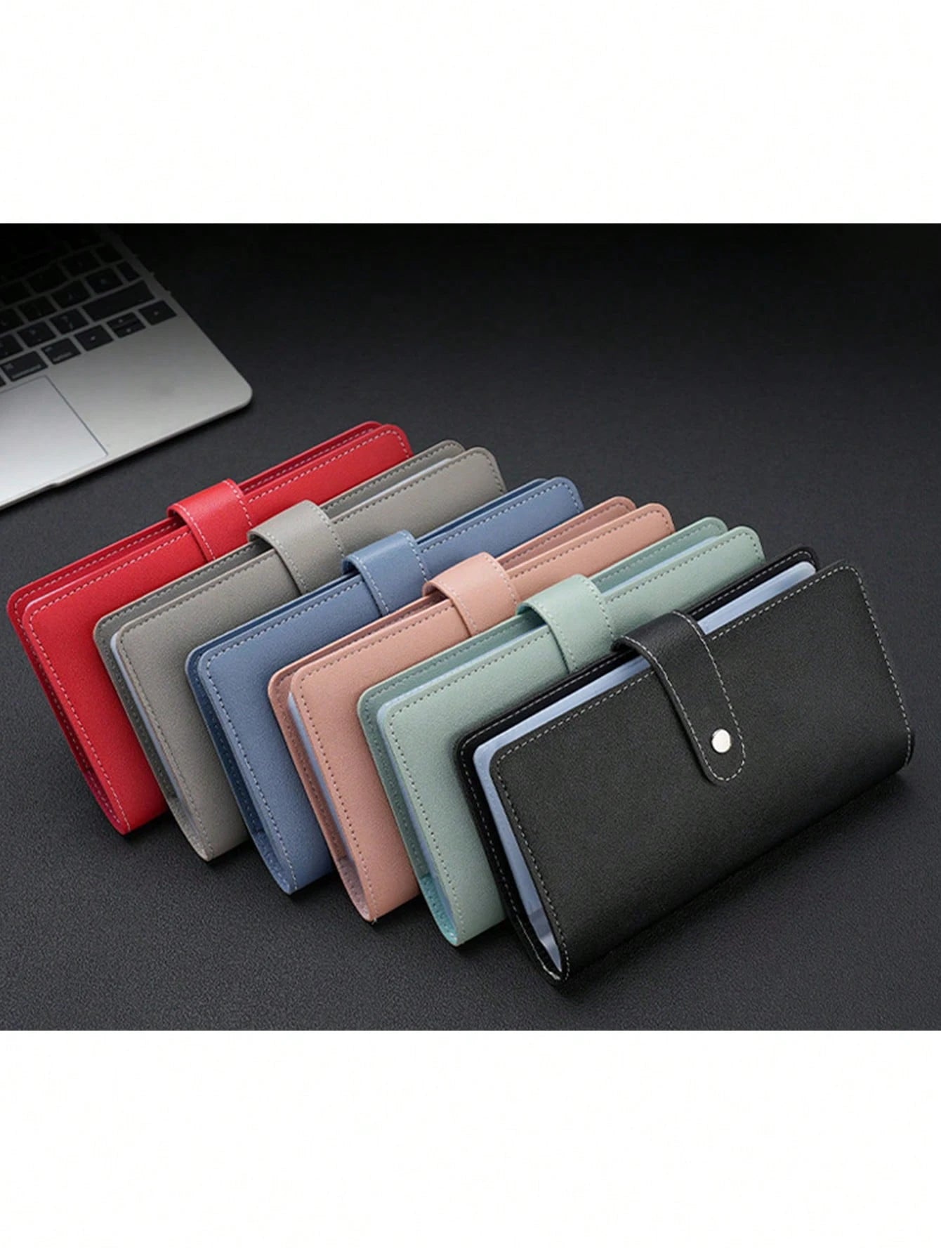 Custom Business Card Book Holder Name Card Organizer Professional Office Journal Namecard Holder Organizer Holds 96Cards Black Pink Credit Card Holder Case Snap Closure Business ID Card Organizer Pouc