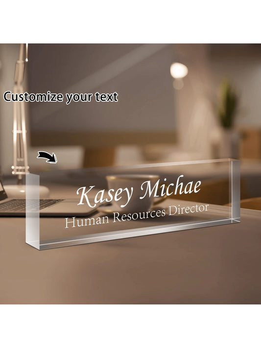 Custom Engraved Name Plate For Desk-20styles, Acrylic Desk Name Plate Personalized, Office Desk Decor For Women Men, Acrylic Desk Accessories, Office Gifts For Boss Manager Teacher, Employee Appreciat