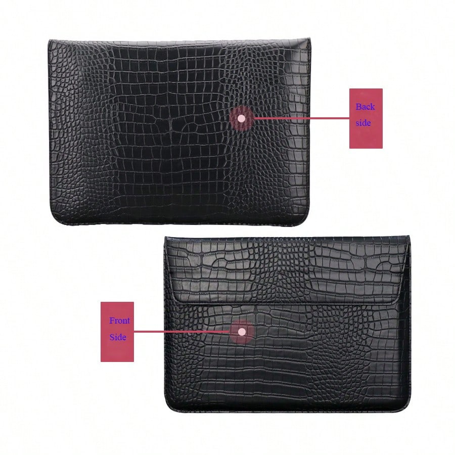 Customized Initial Letters Crocodile Pattern PU Leather Men Laptop Sleeve Bag For Air 13 Case 13.3 15.4 Pro Retina Personalized Women Sleeve Envelope PU Leather Laptop Sleeve Pouch Notebook Stand Cove