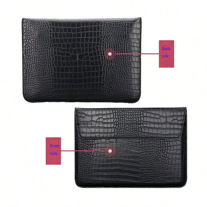 Customized Initial Letters Crocodile Pattern PU Leather Men Laptop Sleeve Bag For Air 13 Case 13.3 15.4 Pro Retina Personalized Women Sleeve Envelope PU Leather Laptop Sleeve Pouch Notebook Stand Cove