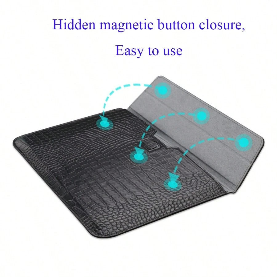 Customized Initial Letters Crocodile Pattern PU Leather Men Laptop Sleeve Bag For Air 13 Case 13.3 15.4 Pro Retina Personalized Women Sleeve Envelope PU Leather Laptop Sleeve Pouch Notebook Stand Cove