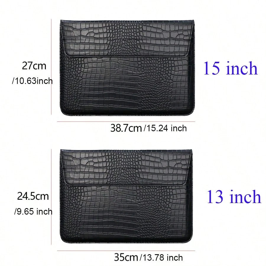 Customized Initial Letters Crocodile Pattern PU Leather Men Laptop Sleeve Bag For Air 13 Case 13.3 15.4 Pro Retina Personalized Women Sleeve Envelope PU Leather Laptop Sleeve Pouch Notebook Stand Cove