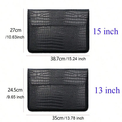 Customized Initial Letters Crocodile Pattern PU Leather Men Laptop Sleeve Bag For Air 13 Case 13.3 15.4 Pro Retina Personalized Women Sleeve Envelope PU Leather Laptop Sleeve Pouch Notebook Stand Cove