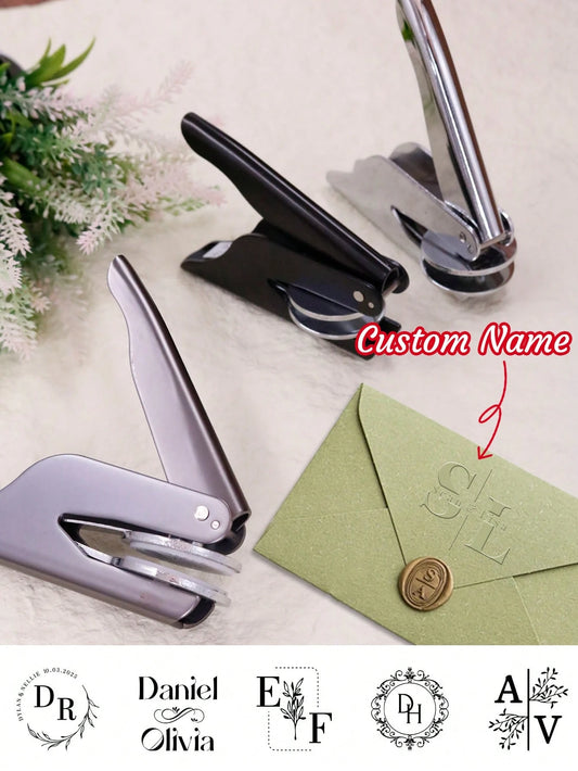 Customized Name Stamp, Personalized Wedding Embossing Tool, Stainless Steel Letter, Wedding Gift, Birthday Gift, Envelope, Invitation, Napkin, Anniversary, Valentine's Day, Mother's Day, Father's Day