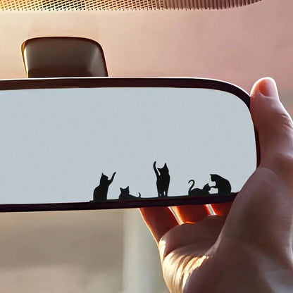 Cute And Naughty Little Cat Car Stickers- Rearview Mirror Stickers, Multi-Functional In One Device, Suitable For Girls As Gifts, Car Decoration, And Car Parts