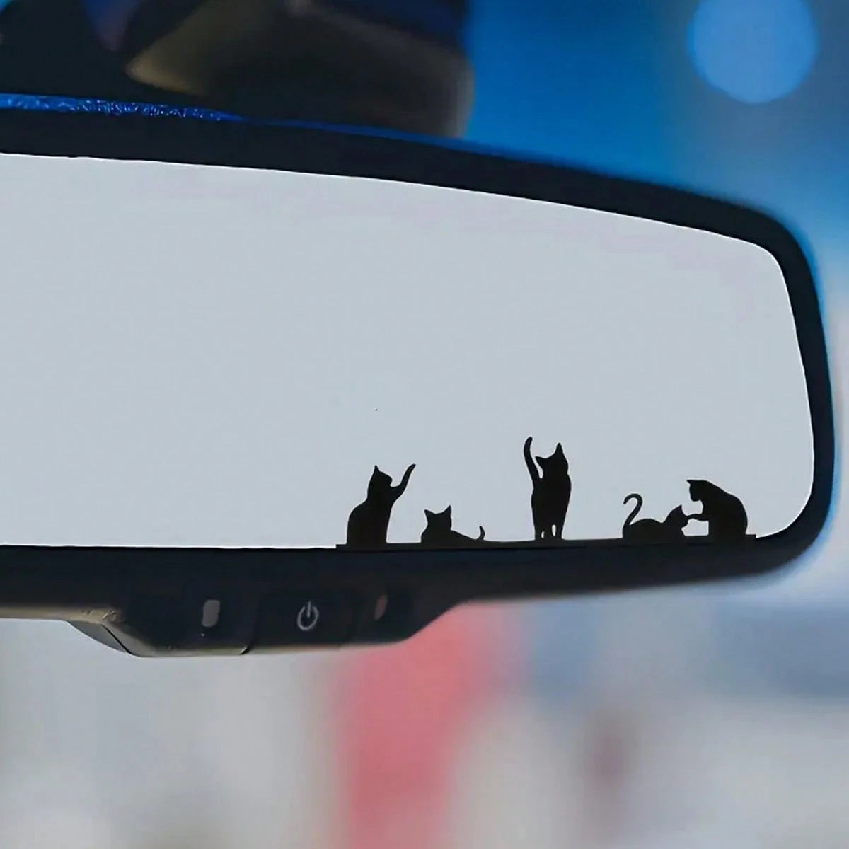 Cute And Naughty Little Cat Car Stickers- Rearview Mirror Stickers, Multi-Functional In One Device, Suitable For Girls As Gifts, Car Decoration, And Car Parts