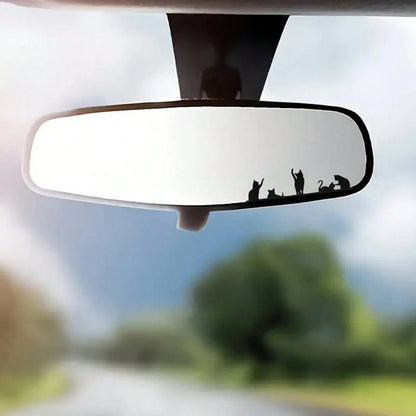 Cute And Naughty Little Cat Car Stickers- Rearview Mirror Stickers, Multi-Functional In One Device, Suitable For Girls As Gifts, Car Decoration, And Car Parts