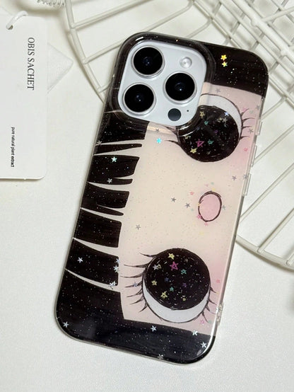 Cute Anime Fashion Phone Case 1pc Cute Cartoon Big Eye Pattern Personalized Phone Case, Fashionable Lolita Style Protective Cover, Compatible With IPhone17/IPhone17 ProMax/IPhone16 Pro Max/IPhone15 Pr