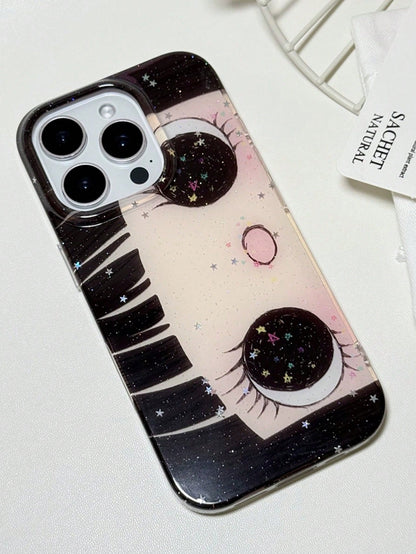 Cute Anime Fashion Phone Case 1pc Cute Cartoon Big Eye Pattern Personalized Phone Case, Fashionable Lolita Style Protective Cover, Compatible With IPhone17/IPhone17 ProMax/IPhone16 Pro Max/IPhone15 Pr
