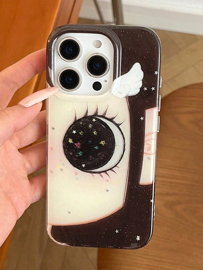 Cute Anime Fashion Phone Case 1pc Cute Cartoon Big Eye Pattern Personalized Phone Case, Fashionable Lolita Style Protective Cover, Compatible With IPhone17/IPhone17 ProMax/IPhone16 Pro Max/IPhone15 Pr