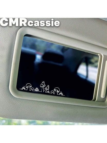 Cute Little Mushroom Vinyl Stickers- Suitable For Car Rear View Mirror, Indoor And Outdoor Use