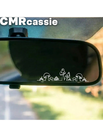Cute Little Mushroom Vinyl Stickers- Suitable For Car Rear View Mirror, Indoor And Outdoor Use