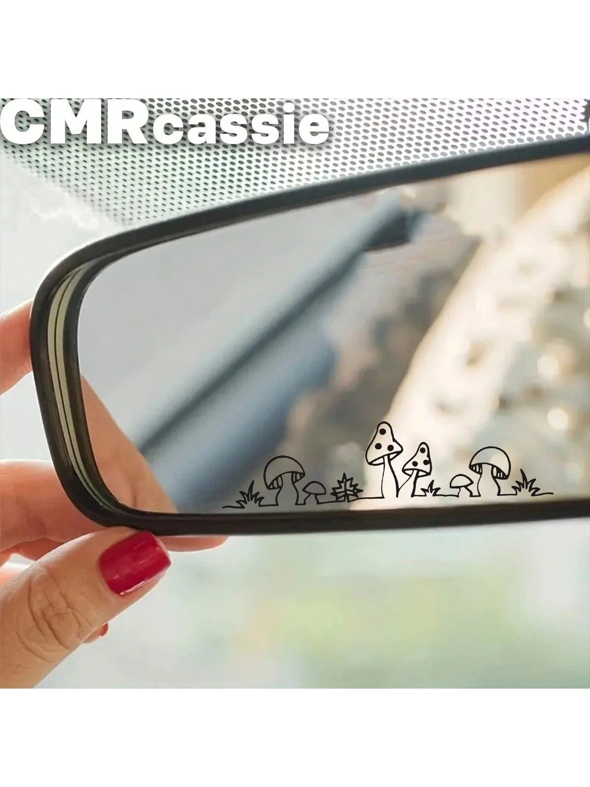 Cute Little Mushroom Vinyl Stickers- Suitable For Car Rear View Mirror, Indoor And Outdoor Use
