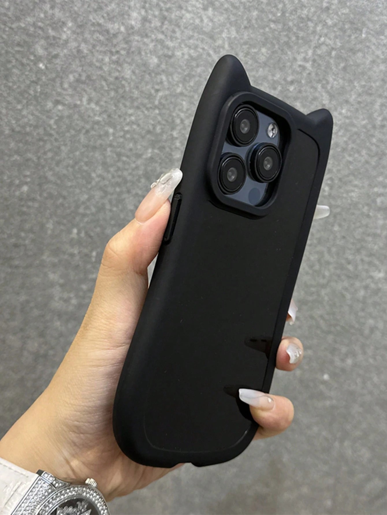 Cute Minimalist Luxury Black Animal Ear Design Soft Novelty Case Compatible With IPhone 17 Pro Max/17 Pro/17 Air/17/16 Pro Max/16/16 Pro/16 Plus/16e/15/15 Pro Max/15 Pro/15 Plus/11/12/13/14 Pro Max/11