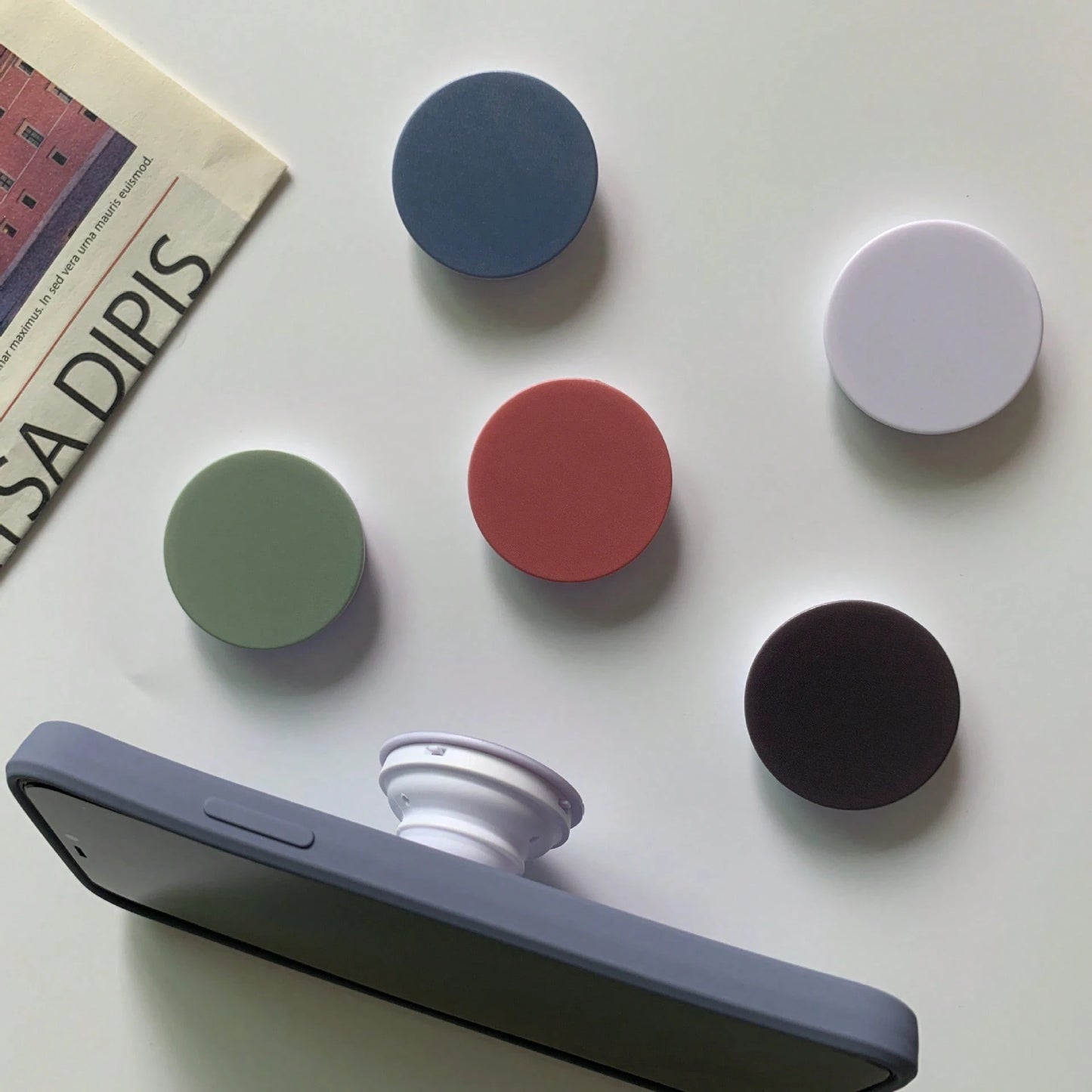 Cute Solid Color Material Phone Push-Pull Stand 1pc Solid Color Expandable Phone Stand, Cute Solid Color Transparent Phone Stand, Foldable Extendable Phone Stand, Transparent Base, Dopamine Color Phon