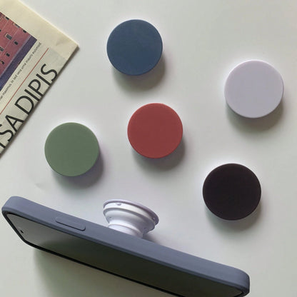 Cute Solid Color Material Phone Push-Pull Stand 1pc Solid Color Expandable Phone Stand, Cute Solid Color Transparent Phone Stand, Foldable Extendable Phone Stand, Transparent Base, Dopamine Color Phon