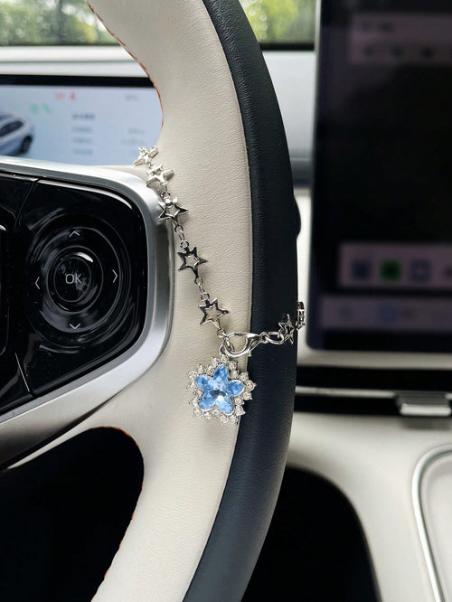 Cute Star Car Steering Wheel Decorative Chain, Car Interior Hanging Ornament, Car Pendant, Car Interior Accessory For Women