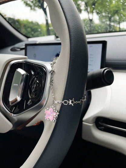 Cute Star Car Steering Wheel Decorative Chain, Car Interior Hanging Ornament, Car Pendant, Car Interior Accessory For Women