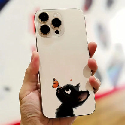 Cute Sticker Cats And Butterflies Car Decals- Animal-Themed Rearview Mirror Decals- Suitable For Cars, Motorcycles, Computers, Mobile Phones, Doors, Windows And Walls- Holiday Decorations, Birthday