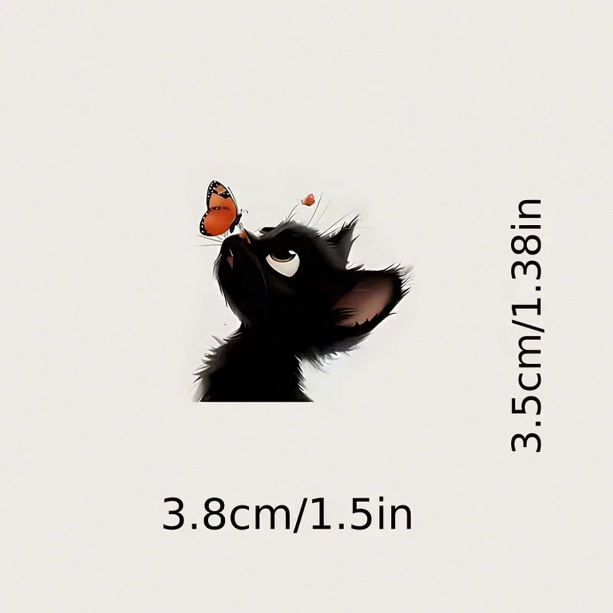 Cute Sticker Cats And Butterflies Car Decals- Animal-Themed Rearview Mirror Decals- Suitable For Cars, Motorcycles, Computers, Mobile Phones, Doors, Windows And Walls- Holiday Decorations, Birthday