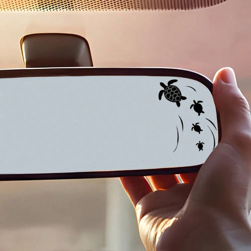 Cute Turtle Swimming In The Ocean Rearview Mirror Sticker, Suitable For Cars, Motorcycles And More