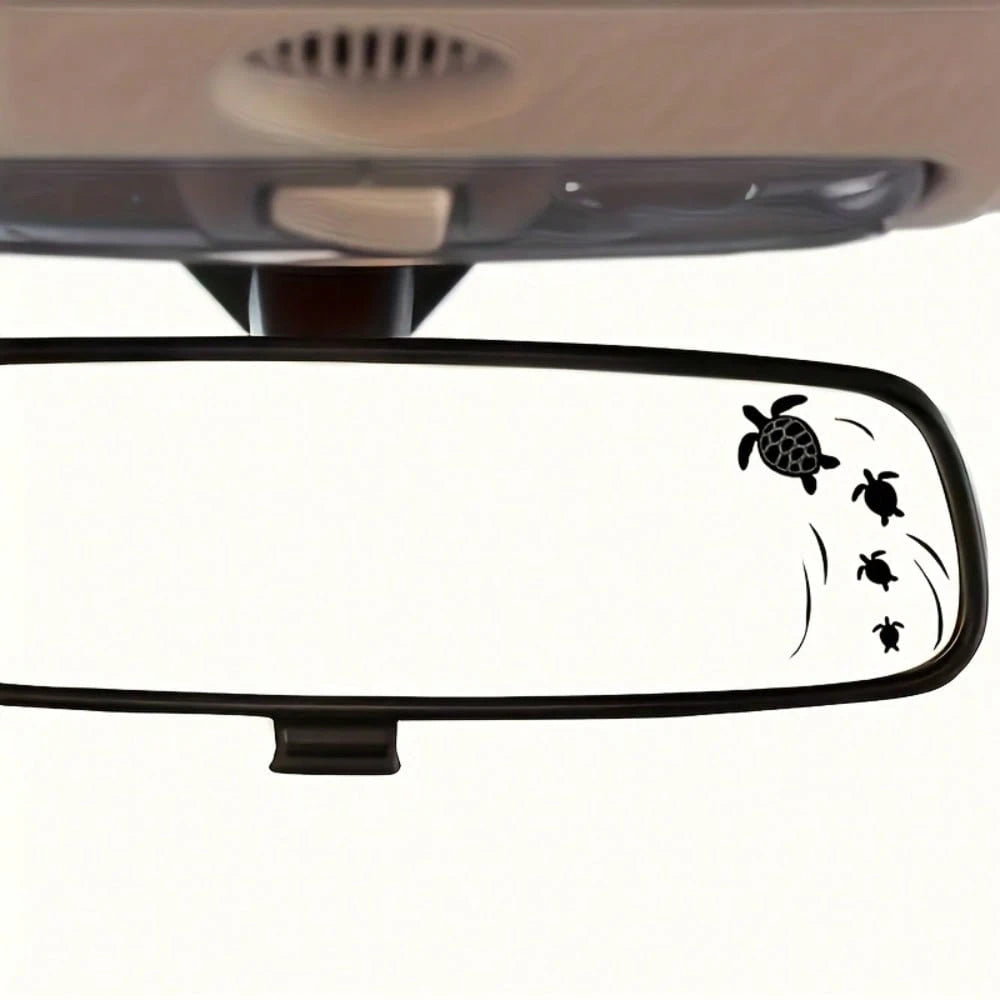 Cute Turtle Swimming In The Ocean Rearview Mirror Sticker, Suitable For Cars, Motorcycles And More