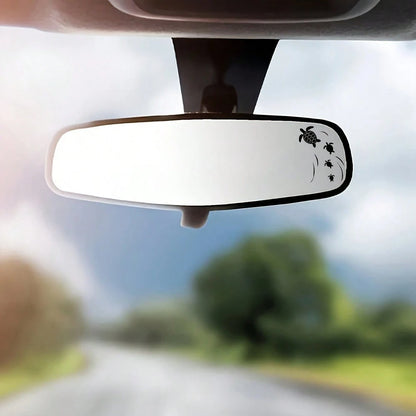 Cute Turtle Swimming In The Ocean Rearview Mirror Sticker, Suitable For Cars, Motorcycles And More