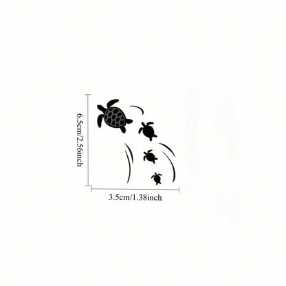 Cute Turtle Swimming In The Sea Rearview Mirror Sticker, Suitable For Cars, Motorcycles, Etc.
