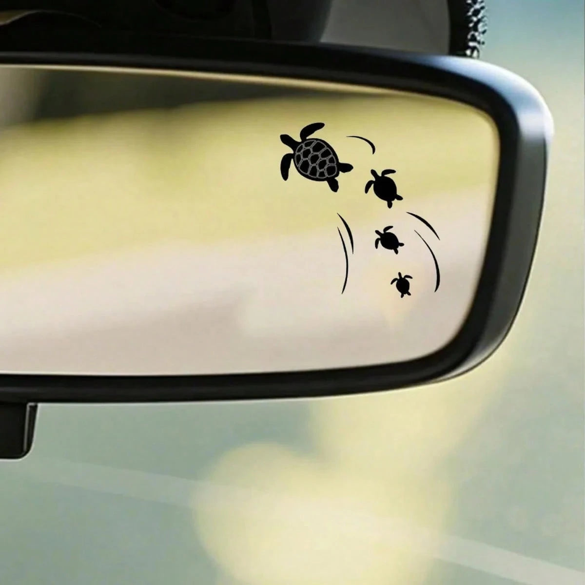 Cute Turtle Swimming In The Sea Rearview Mirror Sticker, Suitable For Cars, Motorcycles, Etc.