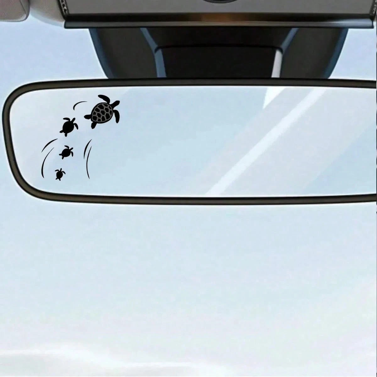 Cute Turtle Swimming In The Sea Rearview Mirror Sticker, Suitable For Cars, Motorcycles, Etc.