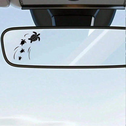 Cute Turtle Swimming In The Sea Rearview Mirror Sticker, Suitable For Cars, Motorcycles, Etc.