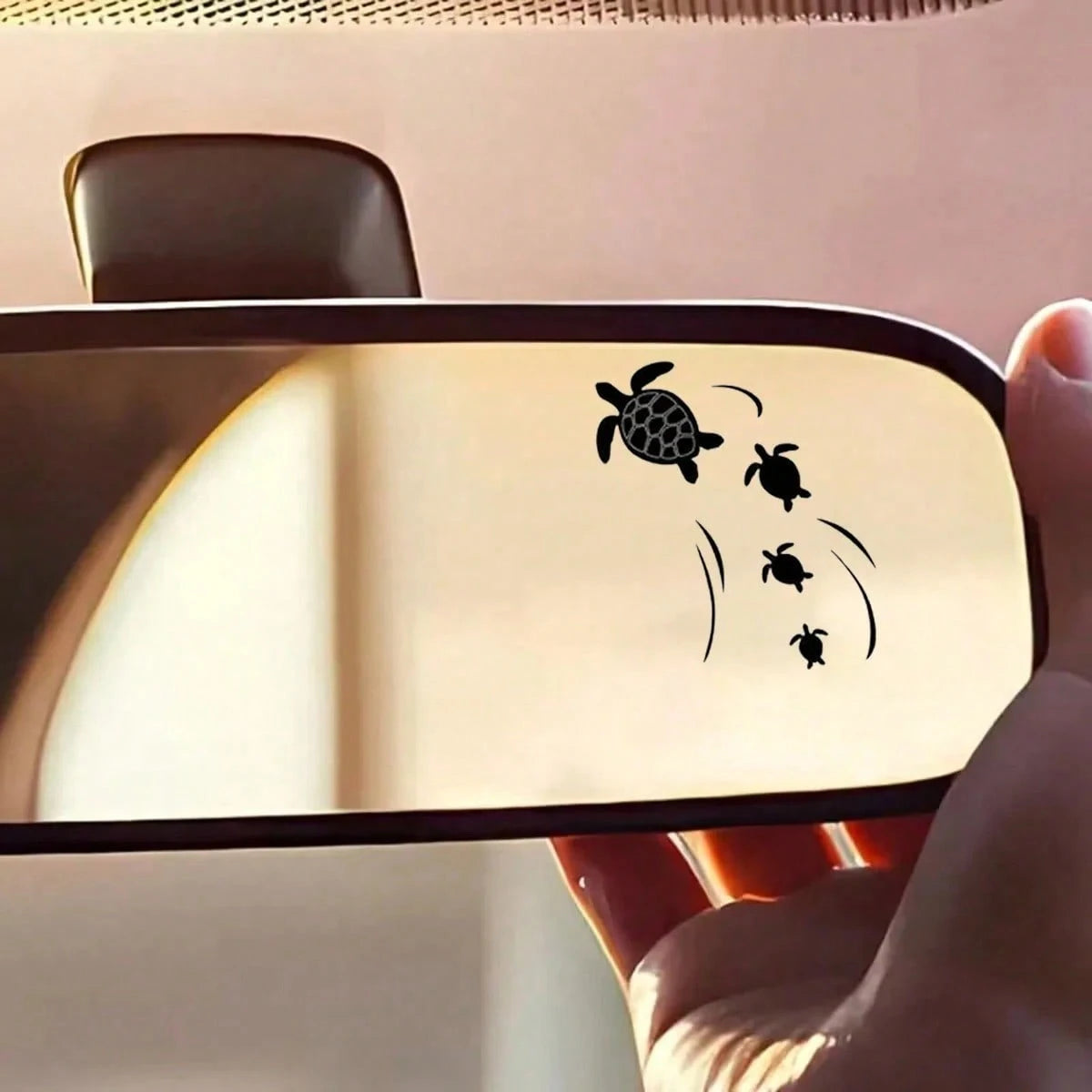 Cute Turtle Swimming In The Sea Rearview Mirror Sticker, Suitable For Cars, Motorcycles, Etc.