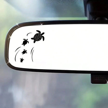 Cute Turtle Swimming In The Sea Rearview Mirror Sticker, Suitable For Cars, Motorcycles, Etc.
