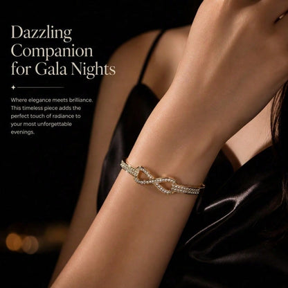 Dainty Four Leaf Clover Crystal Bangle Bracelet Sparkling Rhinestone Hinged Cuff Cute Party Fashion Jewelry Gift