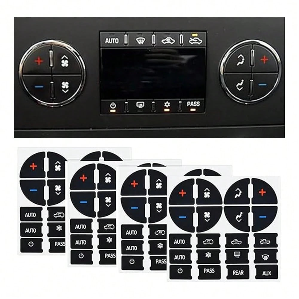 Dash Button Repair Kits, Repair For Ruined Faded A/C Control Buttons Car Fixing Decal Replacement Compatible With Most Vehicles- Car T