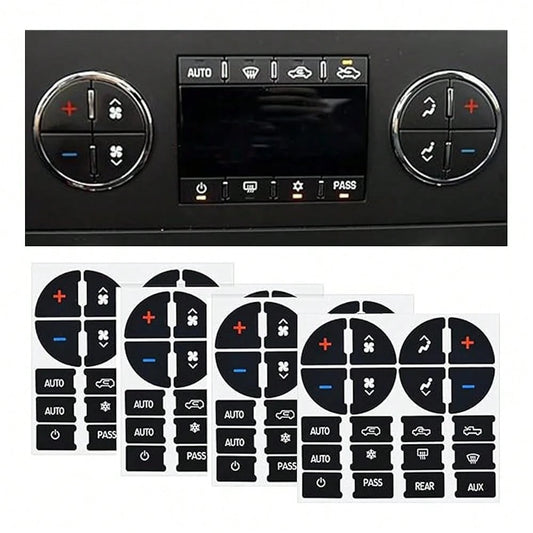 Dash Button Repair Kits, Repair For Ruined Faded A/C Control Buttons Car Fixing Decal Replacement Compatible With Most Vehicles- Car T