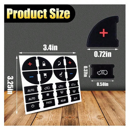 Dash Button Repair Kits, Repair For Ruined Faded A/C Control Buttons Car Fixing Decal Replacement Compatible With Most Vehicles- Car T
