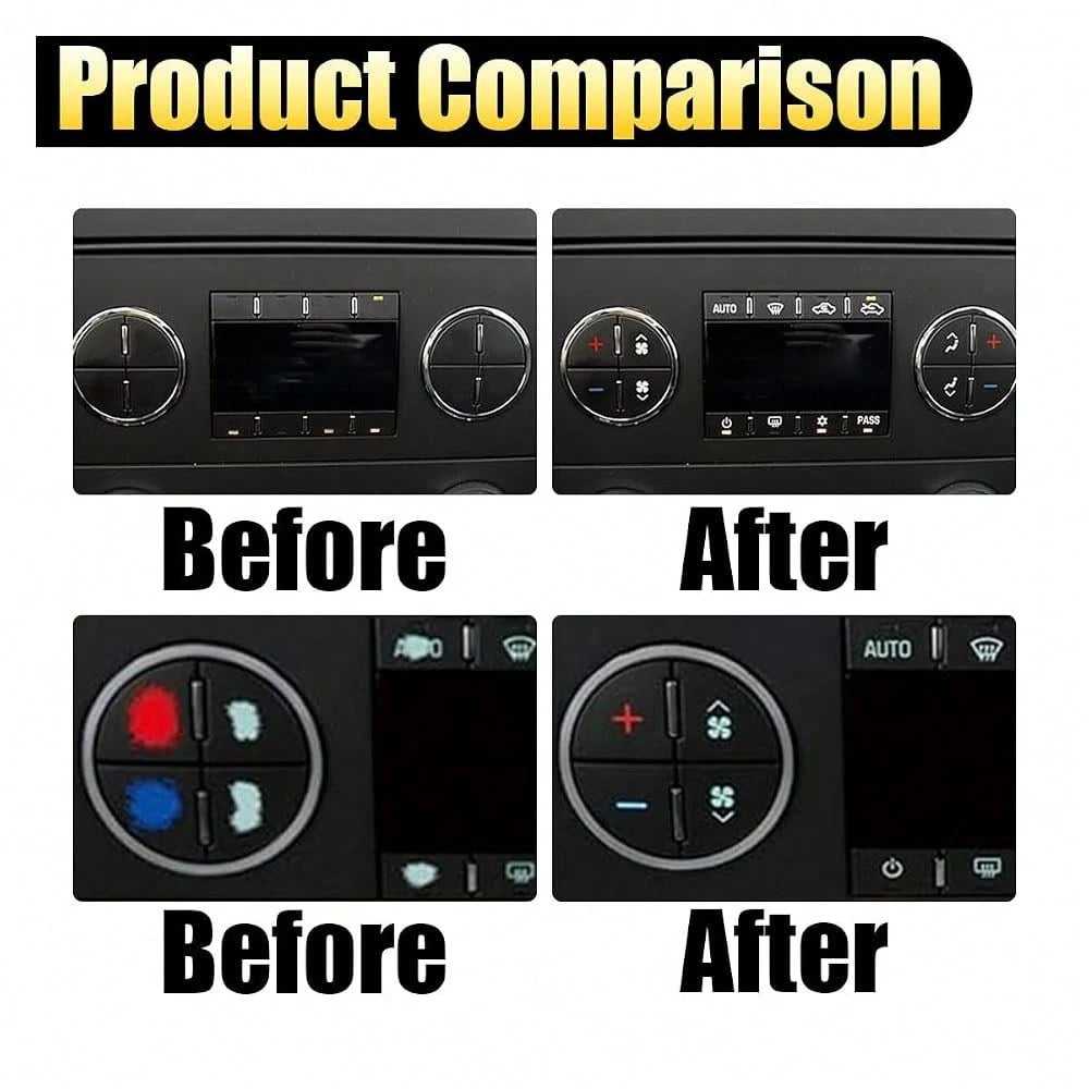 Dash Button Repair Kits, Repair For Ruined Faded A/C Control Buttons Car Fixing Decal Replacement Compatible With Most Vehicles- Car T