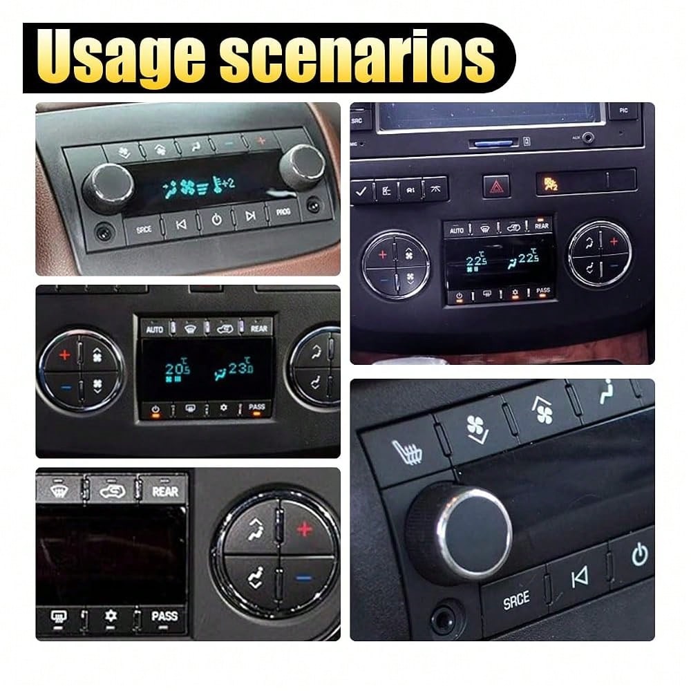 Dash Button Repair Kits, Repair For Ruined Faded A/C Control Buttons Car Fixing Decal Replacement Compatible With Most Vehicles- Car T