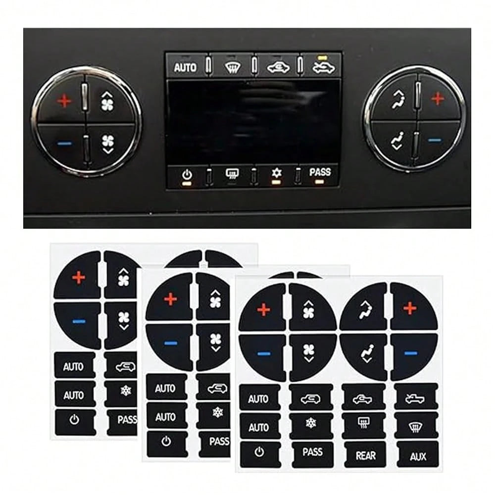 Dash Button Repair Kits, Repair For Ruined Faded A/C Control Buttons Car Fixing Decal Replacement Compatible With Most Vehicles- Car T